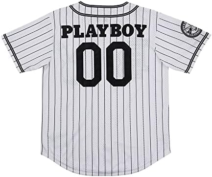 Playboy Men Mesh Button Down Baseball Jersey