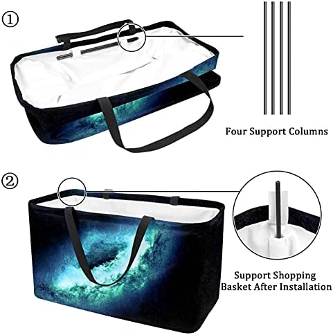 Lorvies Galaxy Space Planets reutilizável Bolsa de compras durável de mercearia Durável - Tote estruturado grande de serviço pesado