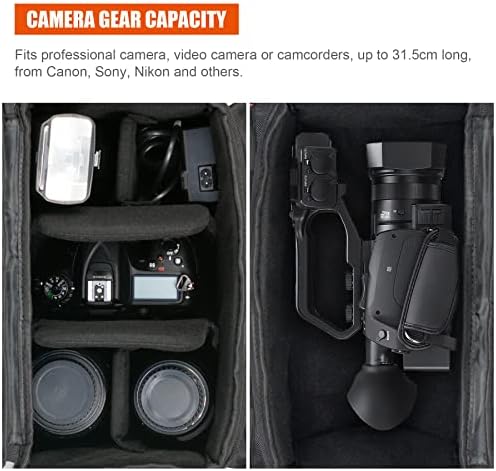 Fosoto Câmera de grande capacidade Câmera de câmera Câmera da câmera da câmera de bolsa compatível com Canon Vixia HF G50 EOS