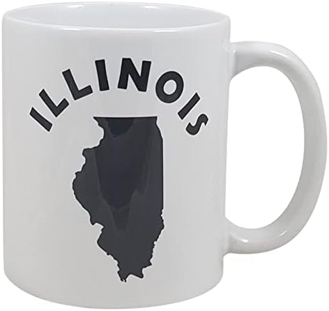 Palm City Products Illinois State Shape - Caneca de café cerâmica de 11 oz | Grande presente para Illinoisanos