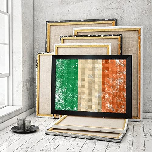 Irlanda Bandeira Retro Kits de pintura de diamante Picture Frame 5D DIY Full Frill Rhinestone Arts Decoração de parede para adultos Blackwood 50 * 40cm