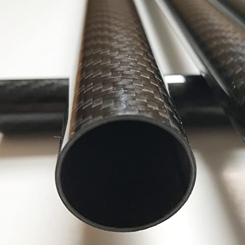 Karbxon - tubo de fibra de carbono - preto - 20 mm x 18 mm x 1000 mm - hastes de fibra de carbono ocas - tubos de carbono brilhante
