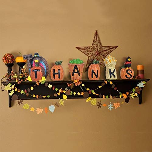 AlladinBox 6pcs Givethanks Ação de Graças Decoração Home Blocks Sinais de Turquia Decoração de peça central de pintura manual