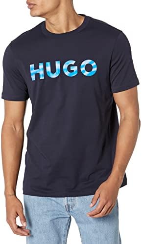 T-shirt de algodão de manga curta Hugo Men's 3D Print Logo