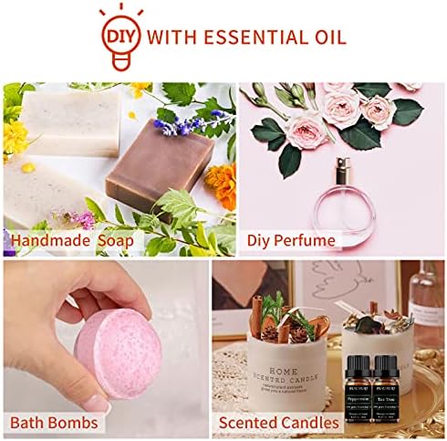2pcs Tree Tree Oil e 2pcs Peppermint Oil, Pure Organic Aromaterapy Oils essencial Conjunto de presentes 4pack