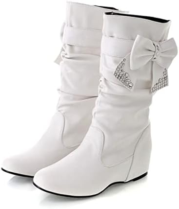 Botas de bezerro largo sinzelimin para mulheres moda shinestones tize arco plataforma de joelho de joelho altos slip slip snow shoes