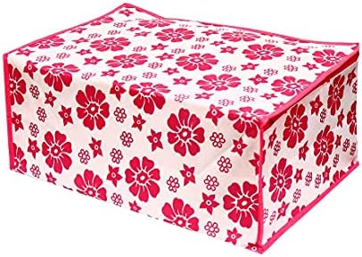 Capa de vestuário internacional do Ankit apresenta sacos de armazenamento de tampa de saree de estampa floral não tecidos para pacote de roupas de 9