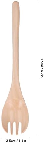 Fork de madeira, Salad Fruit Salad Lunch Fork Kitchen Wood para casa de cozinha em casa 17cm / 6,7in Largura de 3,5cm / 1,4in