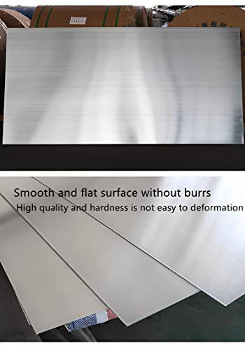 6061 Folha de alumínio T651, 11,8 x 11,8 x 1/8 polegadas de espessura, folha de alumínio de placa lisa plana, placa de folha de alumínio de metal pesado 3 mm, finamente polido e deburidos
