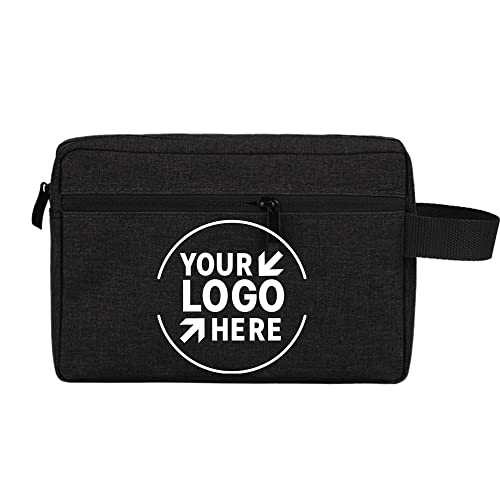 Toptie Saco de armazenamento de zíper à prova d'água personalizado, bolsa de viagem para higiene pessoal de maquiagem cosmética,