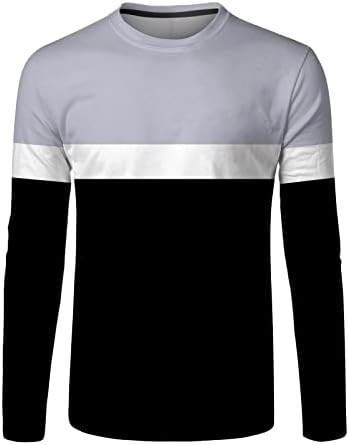 Xiloccer camisa masculina moda esportes casuais costura listrada impressão digital Round Neck Camise
