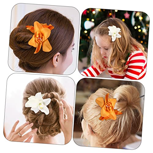 Bestoyard 36 pcs orquídea gancho de cabelo acessórios de cabelo orquídea clipe de cabelo decorativo clipes de pano de pano de pano de pano de pano de poliéster Miss Miss