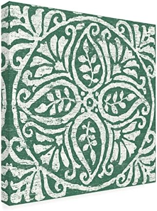 Marca registrada Belas artes 'Amadora Dark Green Tile IV' Arte da tela por portfólio de maçã selvagem
