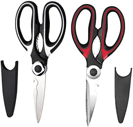 Luxshiny Scissors Frango tesouras de frutos do mar tesoura de frutos do mar tesouras de carne de aço inoxidável Cozinha de cisalhamento de frango Cutter Cozinha de cozinha para o osso aço inoxidável churrasco 2pcs