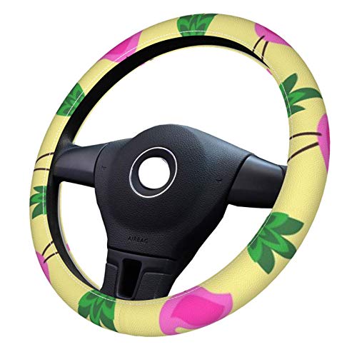 Flamingos e abacaxi 3D Pattern Wheel Capa Acessórios para carros Feminino Girl Universal Type Adequado para decoração de carro