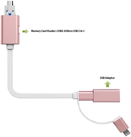 Card Reader USB3.0 Cabo de dados de energia Flat, Julyfox Multifuncional USB Cable Micro USB Iluminação para o teclado do jogo do jogo de impressora iPhone Android PC Mac