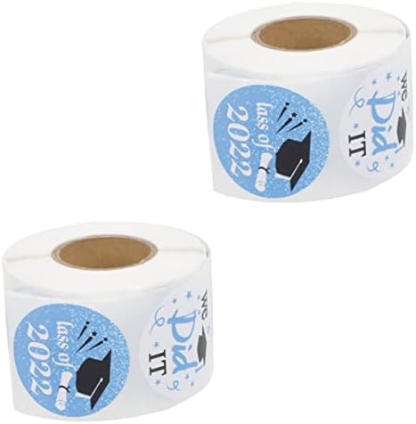 Bestoyard 2 Rolls temporada de graduação selador preto e branco adesivos bolo ornamento papel de papel de presente para pretender