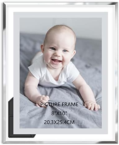 DGWYZCGY 4x6 Frame conjunto de 2, moldura de imagem de vidro 4x6, espelho Crystal Family Photo Frames apenas para tela de mesa