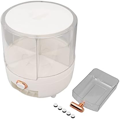 JTLB 360 graus Dispensador de grãos plástico 6 Compartimentos Contêiner de armazenamento de cozinha para feijão de arroz branco