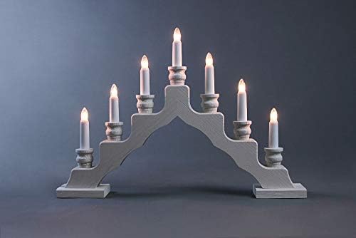 Candle Arch liderou o Trendy Swede White L x H x D 47,5 x 33,0 x 6,0 cm Decoração de janelas do arco de vela