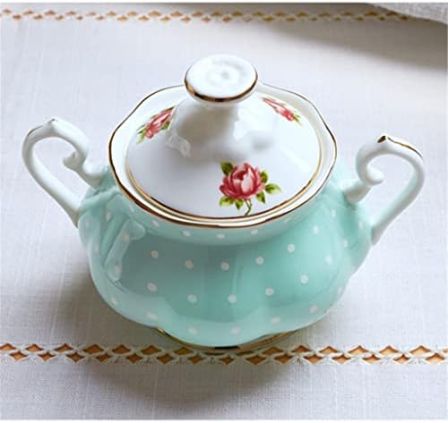 Zlxdp polka verde ponto bule de chá de chá de chá cerâmica chá de chá de chá de chá da tarde conjunto de chá doméstico conjunto