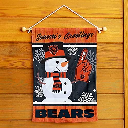 Chicago Bears Holiday Winter Snow Garden Bandle Banner de dupla face