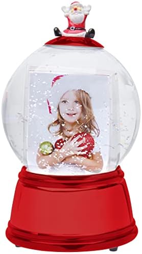 2 x 2,875 Globo de neve da foto do Papai Noel com base vermelha