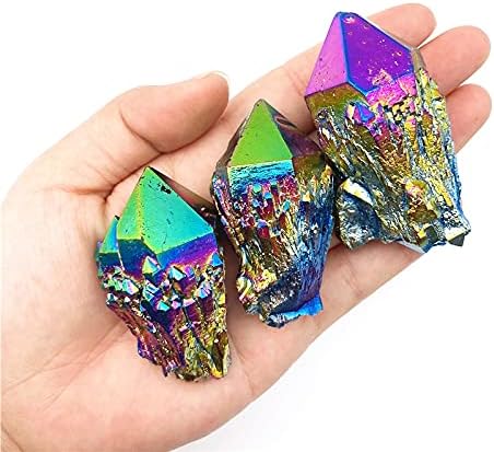 Seewoode ag216 1pc Rainbow Electroplated Crystal Clusters