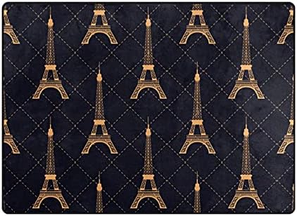 Baxiej Art Eiffel Tower grande tapetes de área macia Berçário Playmat tapete para crianças quarto quarto quarto de estar 80 x 58 polegadas,