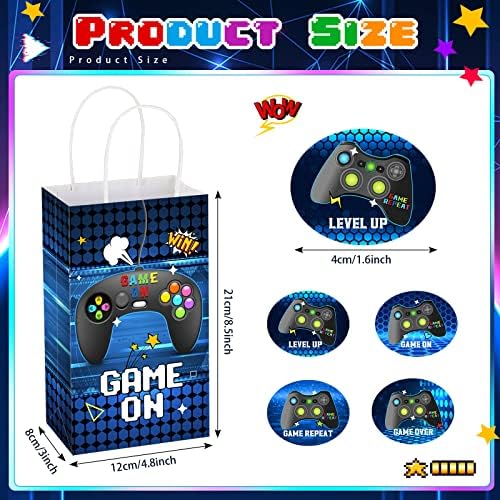 Bolsas de presente de videogames Party Godie Goodie Candy Treat Smags com manuseio de nível Up Birthday Party Favors for Kids