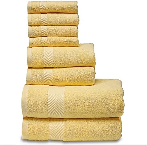Geltdn Toalhas de banho, 2 toalhas de banho grandes, 2 toalhas de mão, 4 panos. Toalhas de banheiro absorvente de algodão