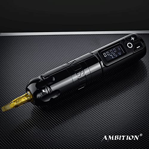 Ambição Soldado Rotary Battery Tattoo Tattoo Cartuction Machine com 1950mAh sem fio Power Corporless Motor Digital LED Display