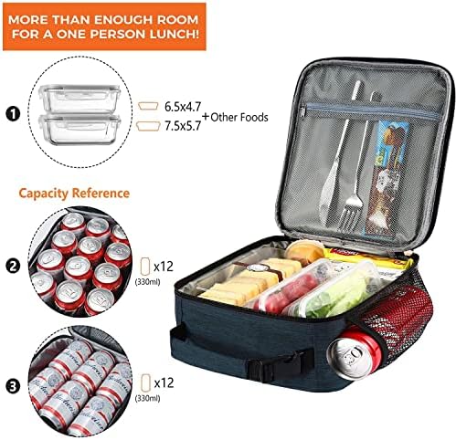 Lunch Box para homens para homens adultos - lancheira isolada para caminhada para escritório - lancheira portátil reutilizável