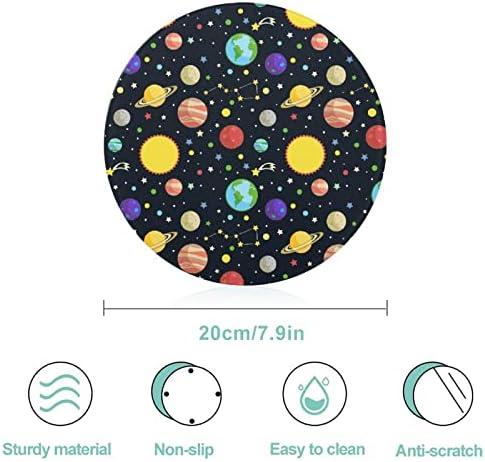 Planeta Universo Impresso Round Rodut Board Blocos de vidro Blocks tapetes bandeja de comida para decoração de cozinha em casa