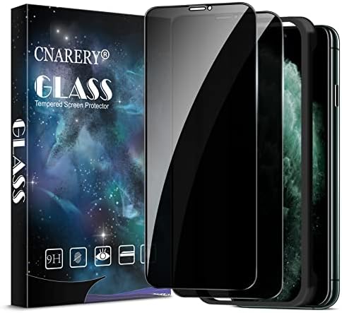 Protetor de tela de privacidade da CNARERY para iPhone 11 Pro Max/iPhone XS Max, vidro temperado anti-espião com estrutura de