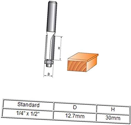 X-Dree 1/4 x 1/2 2-fluto Flutue Bit Bit Wood Cutting Tool com rolamento (1/4 '' x 1/2 '' 2-Flauto TRIM ROUTER BIT STRUMENTO DI TAGLIO