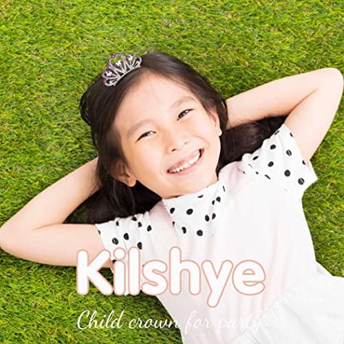 Kilshye Princesa Tiara Combes Girls Silver Crown Haircomb Star Rhinestone Tiaras Hair Combs Correio de aniversário para