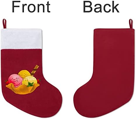 Sorvete colorido de sorvete de Natal personalizado meias de natal lareira festas de família pendurando decorações