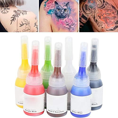 Tinta de tatuagem, tinta de tatuagem corporal portátil profissional duradouro com tatuagem de tatuagem de coloração rápida 5ml