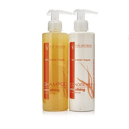 RD Alquimia - 98- de shampoo de suavização e condicionador natural e natural - Cabelos de cabelo macio e amassado e macio para
