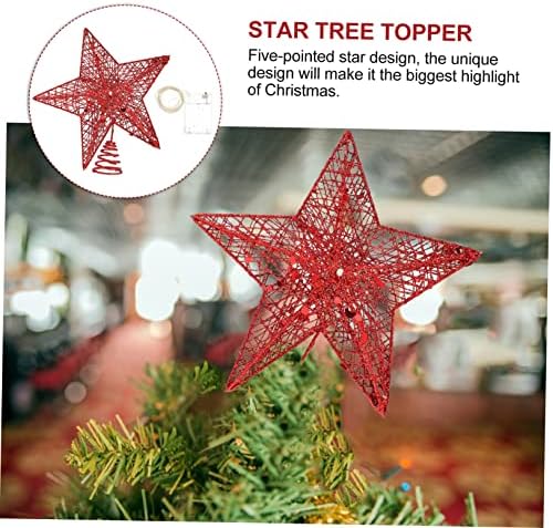 Holibanna 1 conjunto árvore de Natal Top Tree Tree Tree Limpo iluminado Treetop Star estrela Xmas estrela Treetop Tree Topper Ornamentos