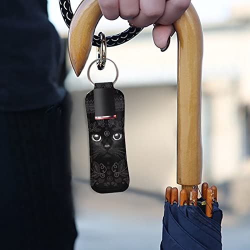 Bulopur Black Cat Face Chapstick Porta de chave