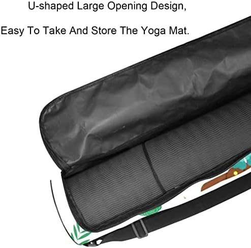Bolsa de tapete de ioga, plantas tropicais étnicas Tiki Exercício de ioga transportadora de tapete de ioga full-zip saco de transporte