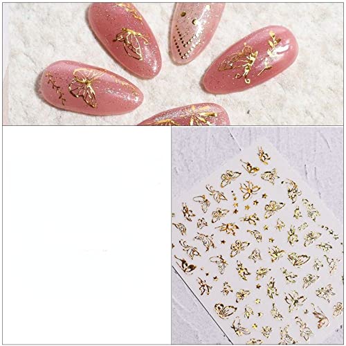 Bybycd Manicuring adesivo Glitter Butterfly Nail Art Decoração de estampagem Salão de unhas de unhas Decalques de arte holográficos