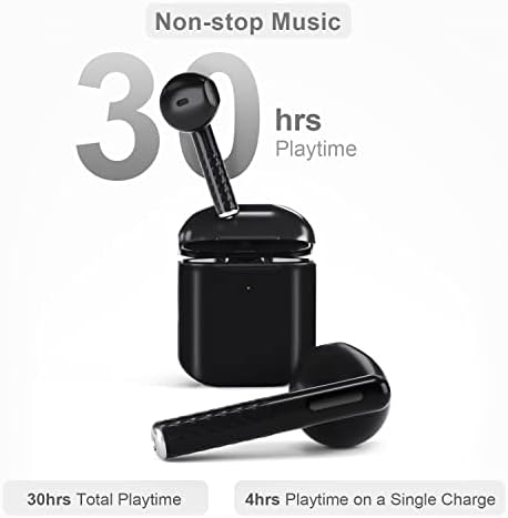 Feans True Wireless fones de ouvido, Bluetooth 5.3 Ruído cancelando fones de ouvido com microfone, fone de ouvido estéreo à prova d'água com baixo de controle de controle com graves profundos para iPhone/Android