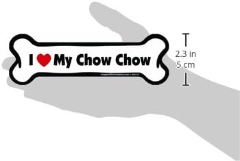 Imagine este ímã do carro ósseo, eu amo meu Chow Chow, de 2 polegadas por 7 polegadas