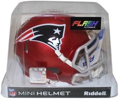 Curtis Martin autografou o New England Patriots Flash Mini capacete PSA 37033 - Mini capacetes da NFL autografados