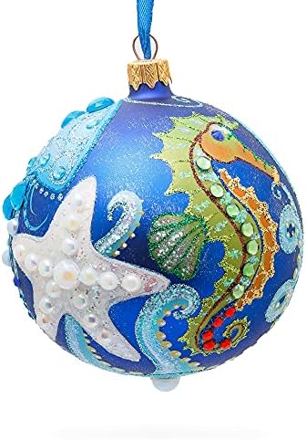 Sea Creaturas Ball Glass Ball Christmas Ornament 4 polegadas