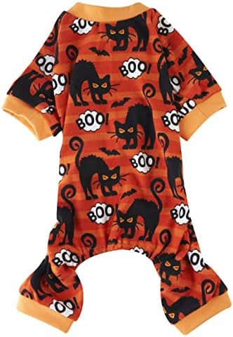 Boo Bats Halloween Dog Pijamas Costume de animais de estimação para gatos, palhas de cachorro