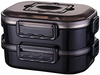 LDCHNH PORTATE ATELENSELELHE Box para trabalhadores de escritórios Black Black 2 camadas de lancheira de cozinha de cozinha